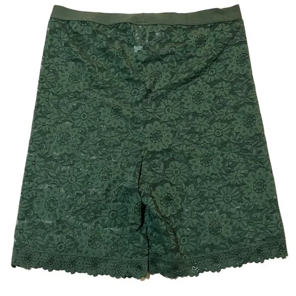 NWT AERIE Smoothez High Waisted Boyshort Pantie Sz XS Green Lace - Picture 2 of 4